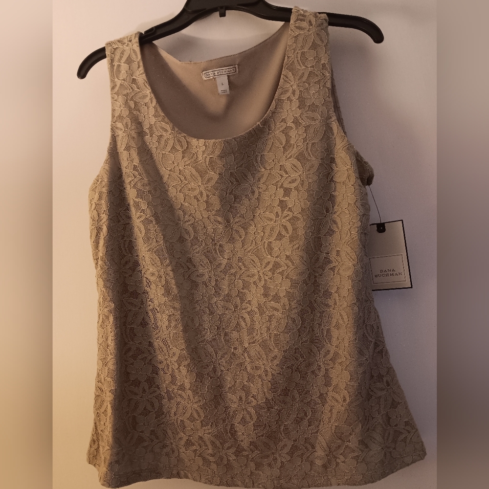 ❤️Dana Buchman Lace Floral Sleeveless Blouse